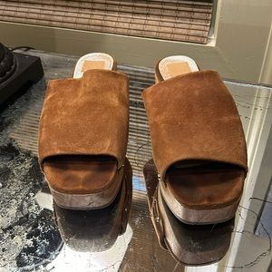 Dolce Vita clogs. Suede top. Wooden bottom. Nailhead on side. Super cute